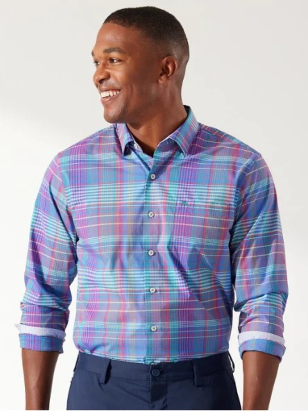 👔✨ NWT Jos. A. Bank Tailored Fit Plaid Button-Down Shirt | Size Medium ✨👔